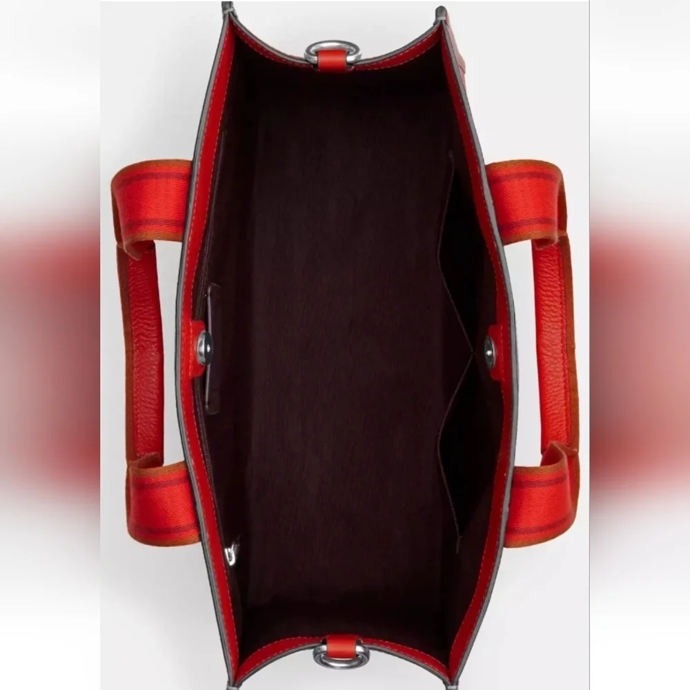 Coach Red Leather Tote Bag